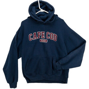 Cape Cod Co. Men’s Large Navy Hoodie Pullover Lettering Logo Kangaroo Pocket
